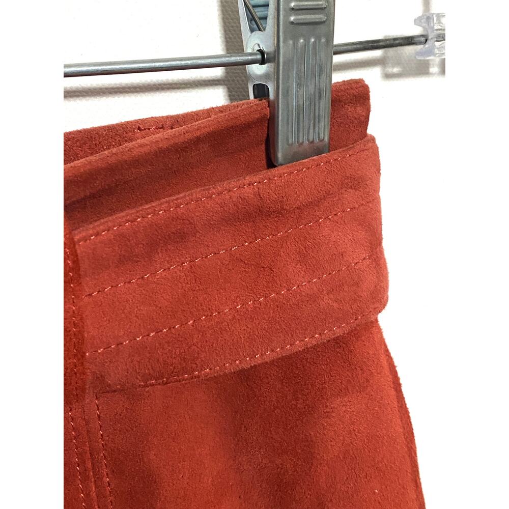 Joie Button Front Mini A Line Skirt Neida Lamb Leather Suede Belted Womens 0 - Picture 2 of 7